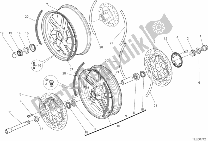 All parts for the Wheels of the Ducati Multistrada 1200 S GT 2013